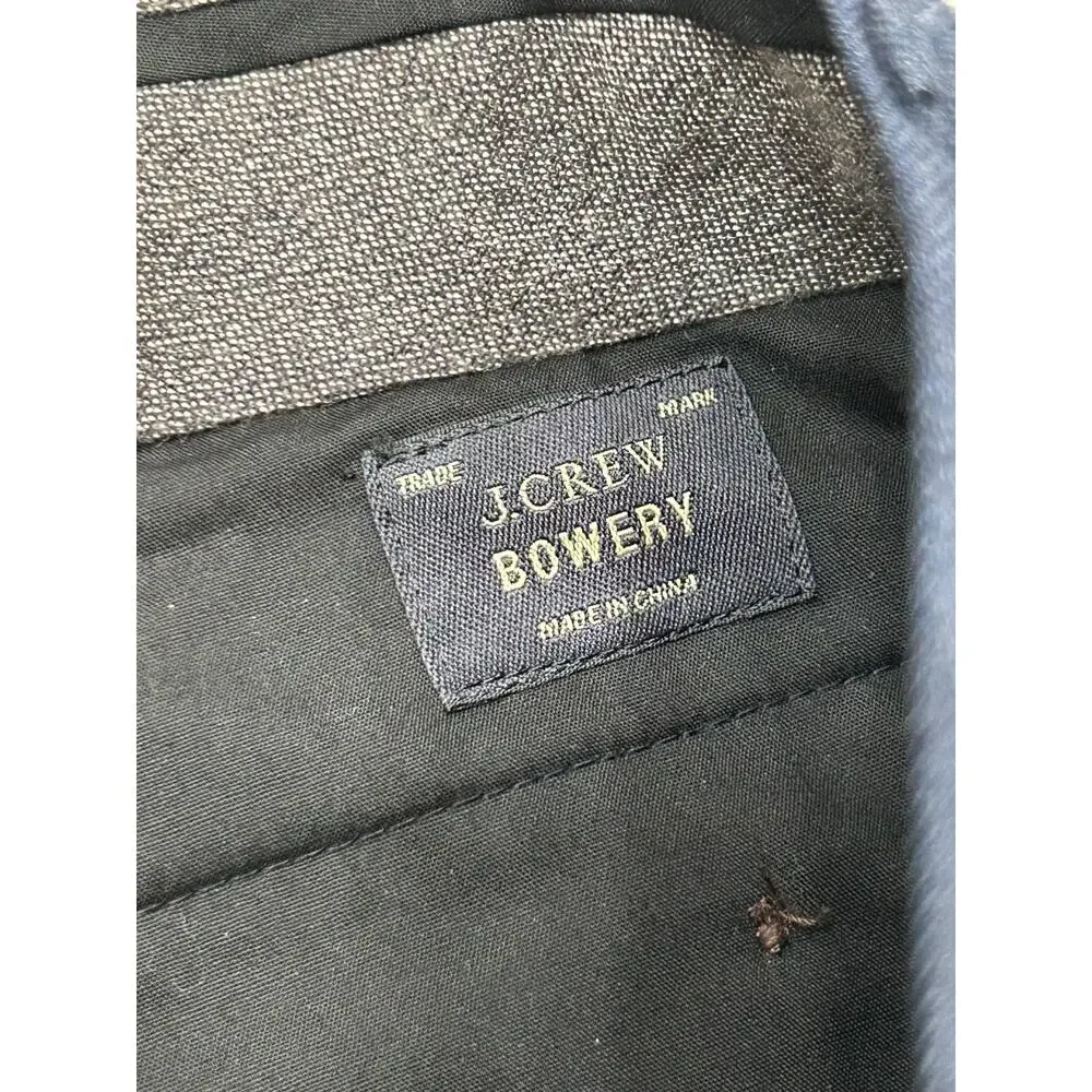 J.Crew Mens Navy Blue Wool Straight Leg Flat Front Bowery Dress Pants Size 32x30